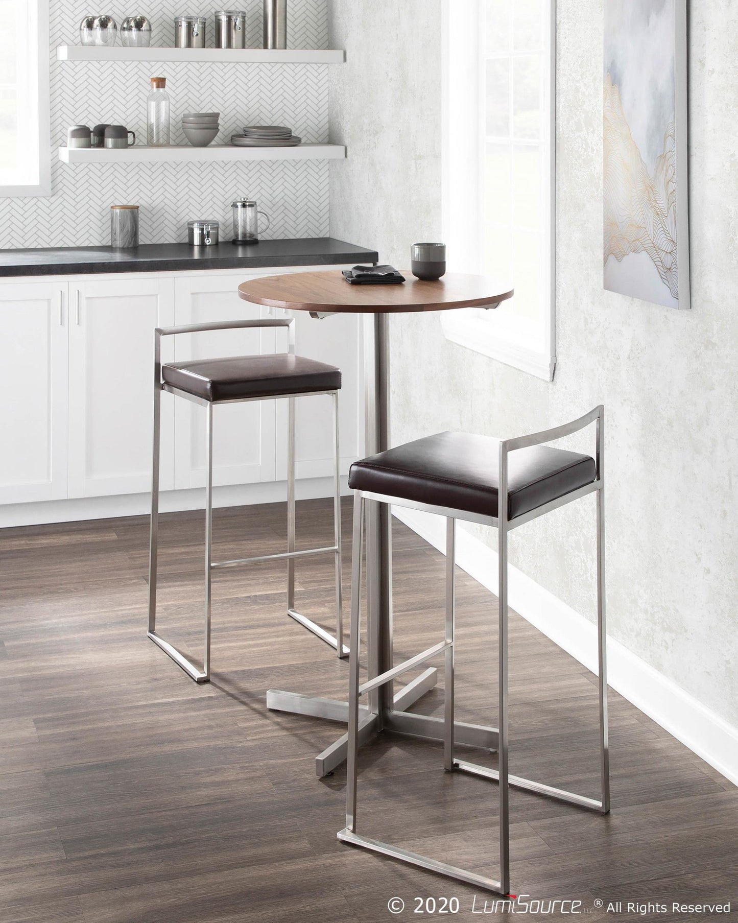 Majestic Office Furniture Stacker 30" Fixed-Height Barstool - Set of 2