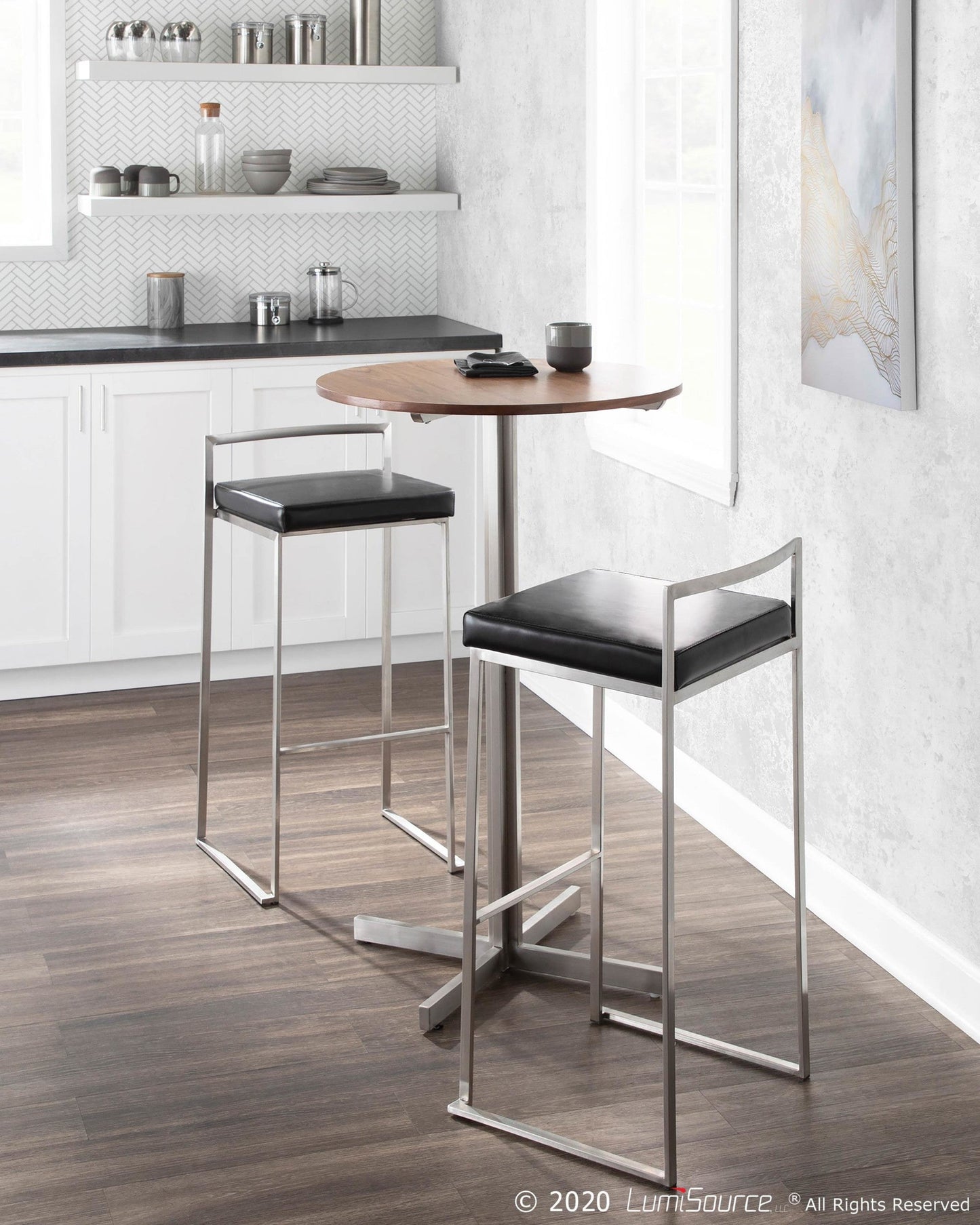 Majestic Office Furniture Stacker 30" Fixed-Height Barstool - Set of 2