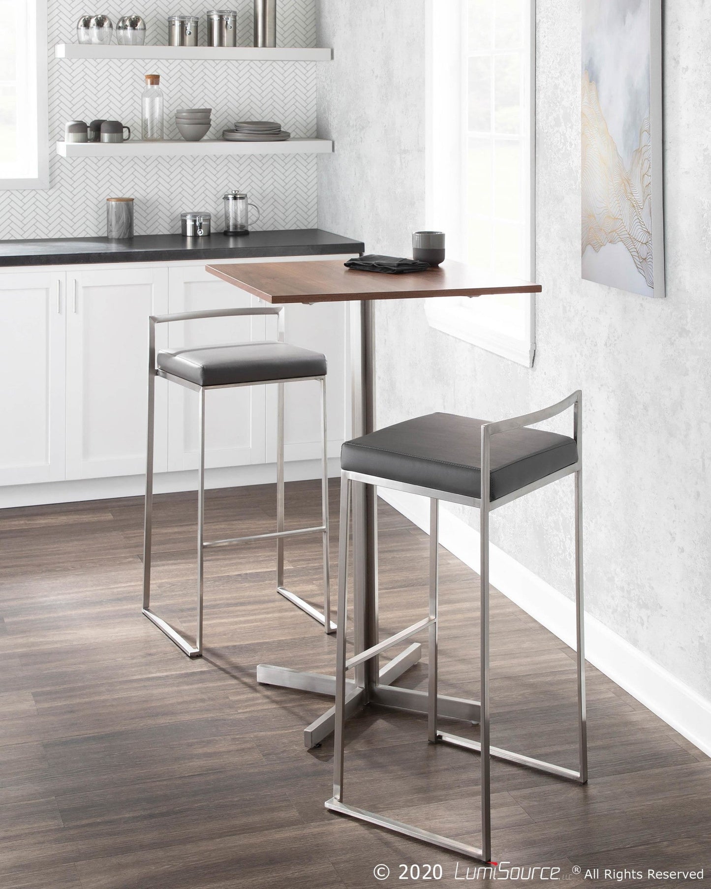 Majestic Office Furniture Stacker 30" Fixed-Height Barstool - Set of 2
