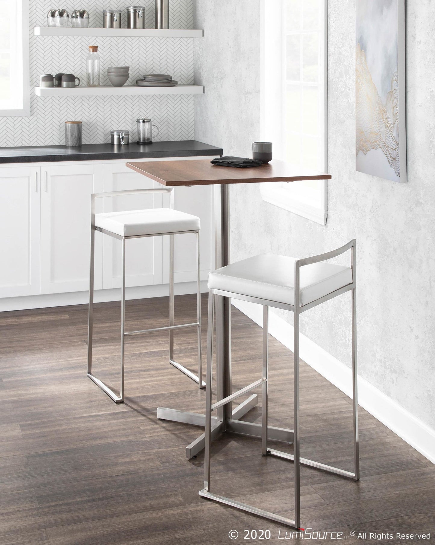 Majestic Office Furniture Stacker 30" Fixed-Height Barstool - Set of 2