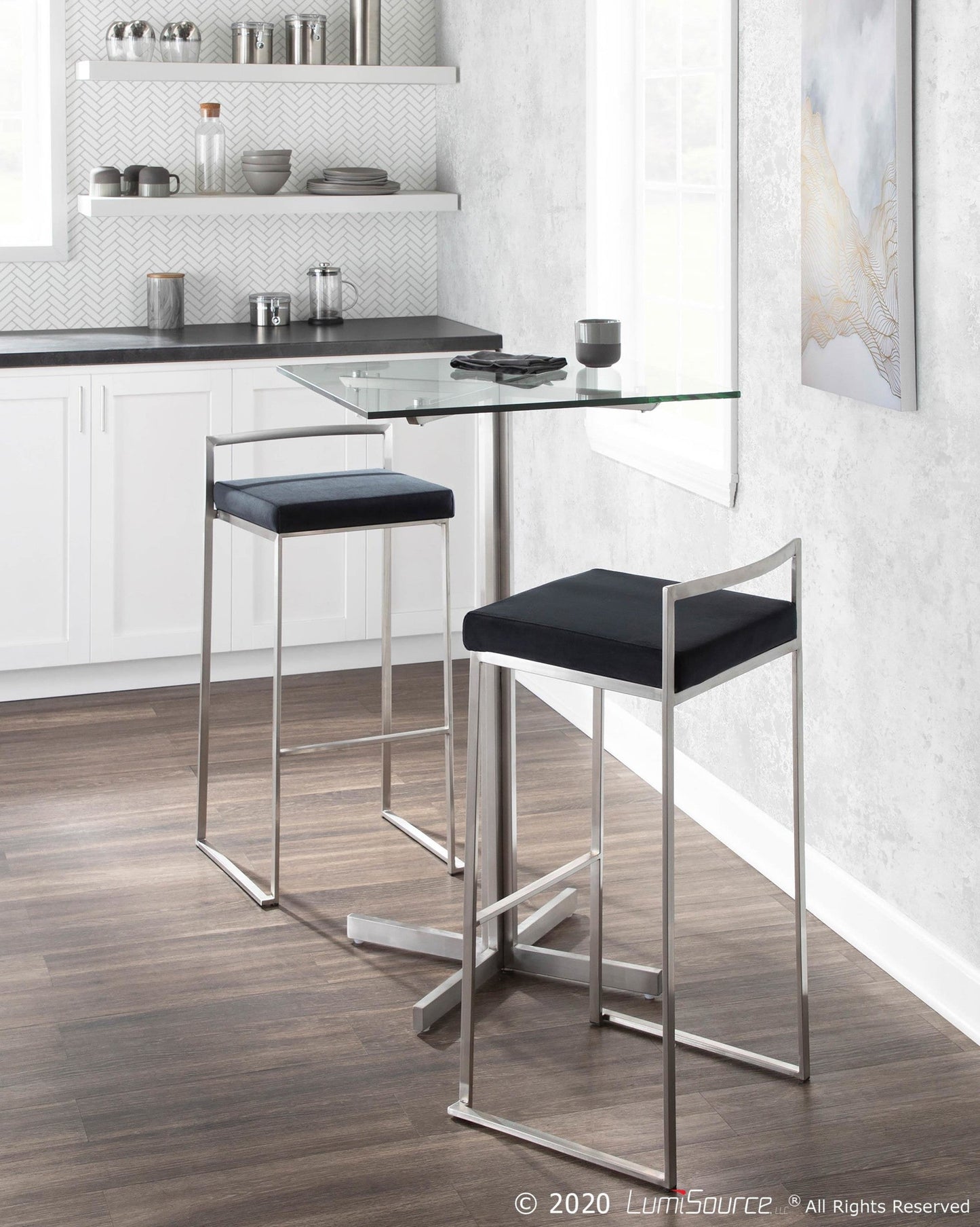 Majestic Office Furniture Stacker 30" Fixed-Height Barstool - Set Of 3