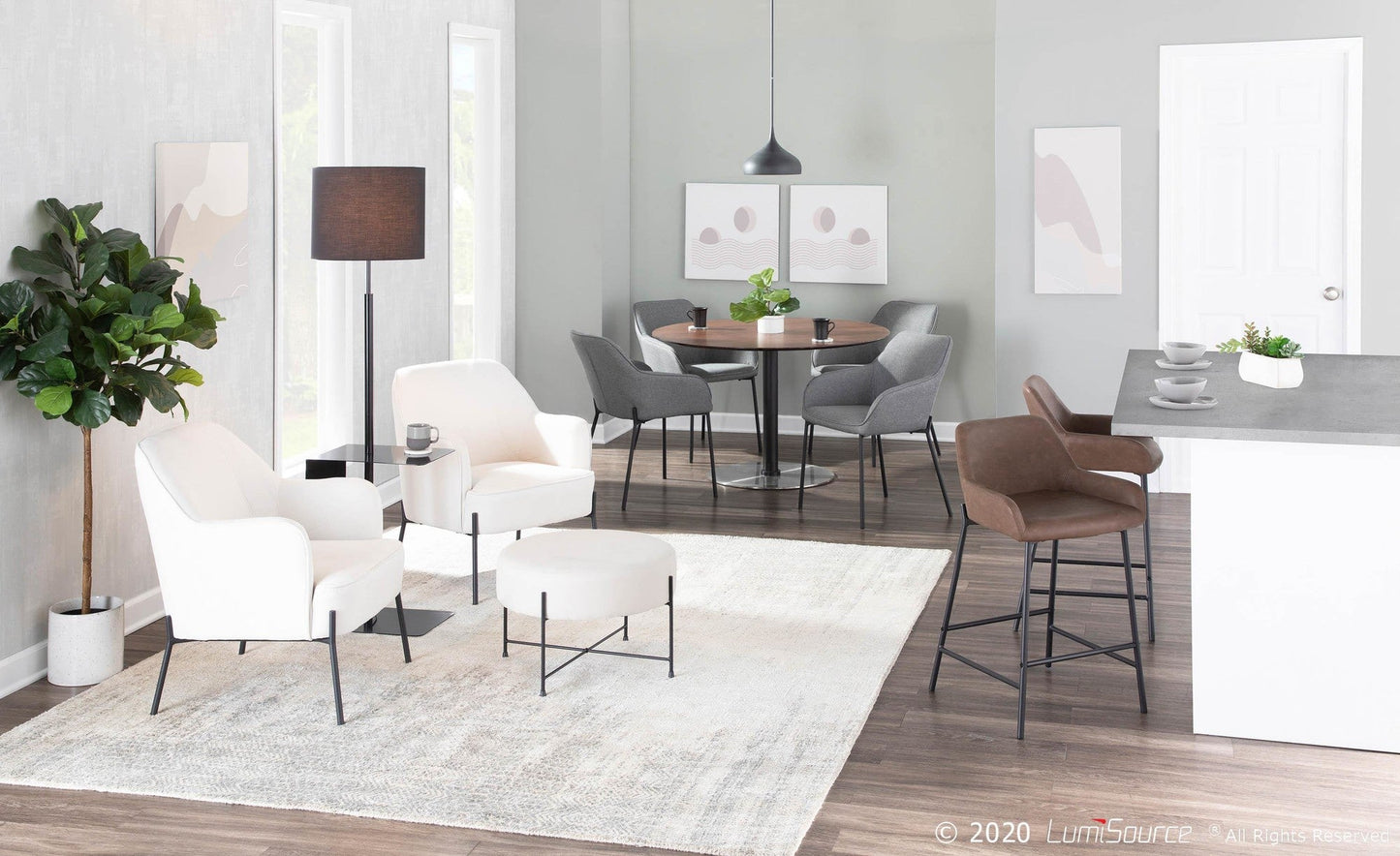 Majestic Office Furniture 24" Fixed-Height Counter Stool - Set of 2