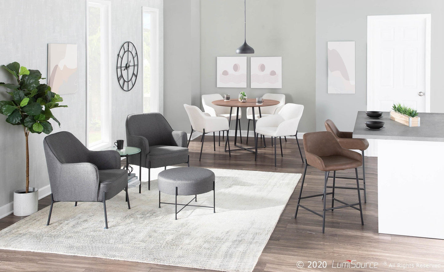 Majestic Office Furniture 24" Fixed-Height Counter Stool - Set of 2