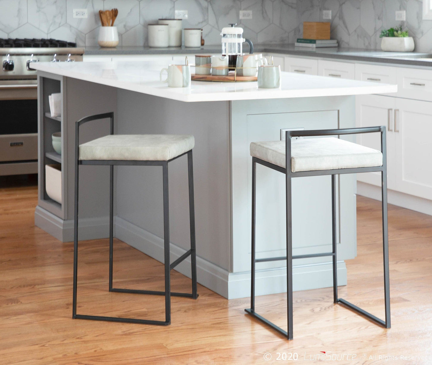 Majestic Office Furniture Stacker 26" Fixed-Height Counter Stool - Set of 2