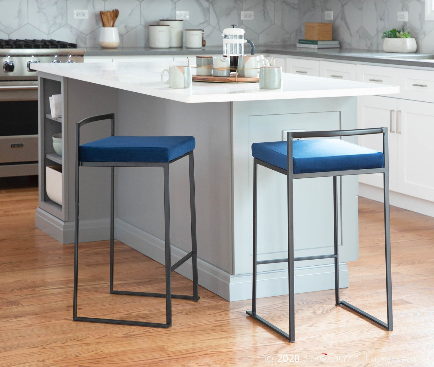 Majestic Office Furniture Stacker 26" Fixed-Height Counter Stool - Set of 2