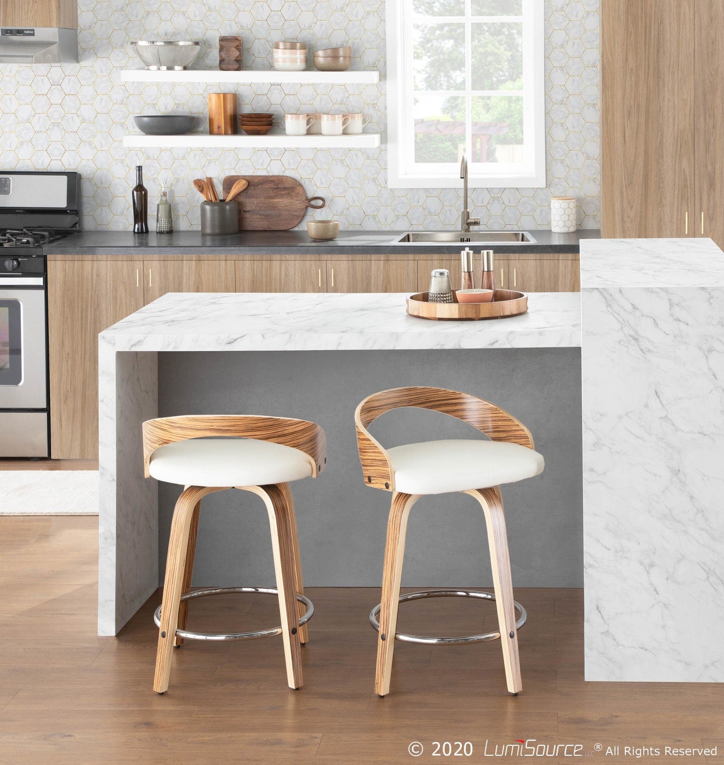 Majestic Office Furniture 24" Fixed-Height Counter Stool - Set of 2