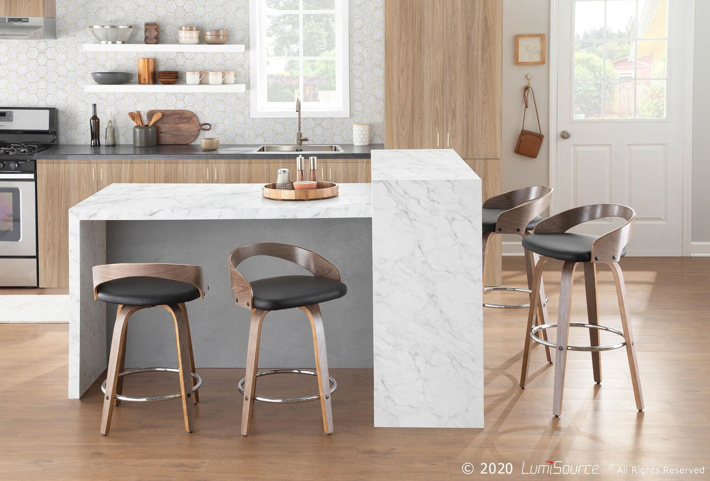 Majestic Office Furniture 24" Fixed-Height Counter Stool - Set of 2