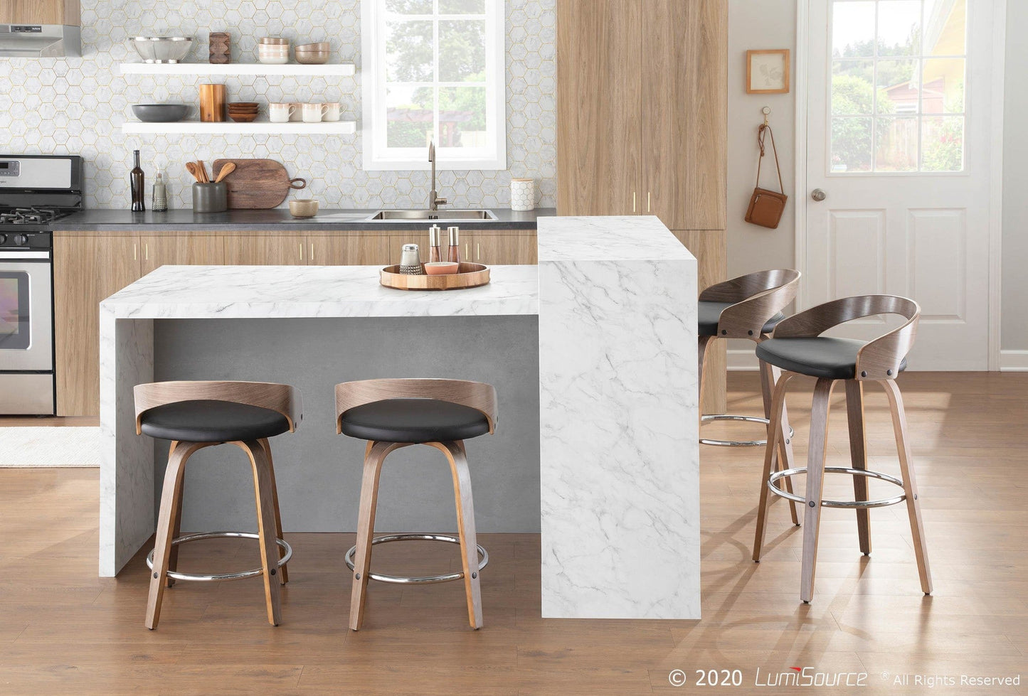 Majestic Office Furniture 24" Fixed-Height Counter Stool - Set of 2