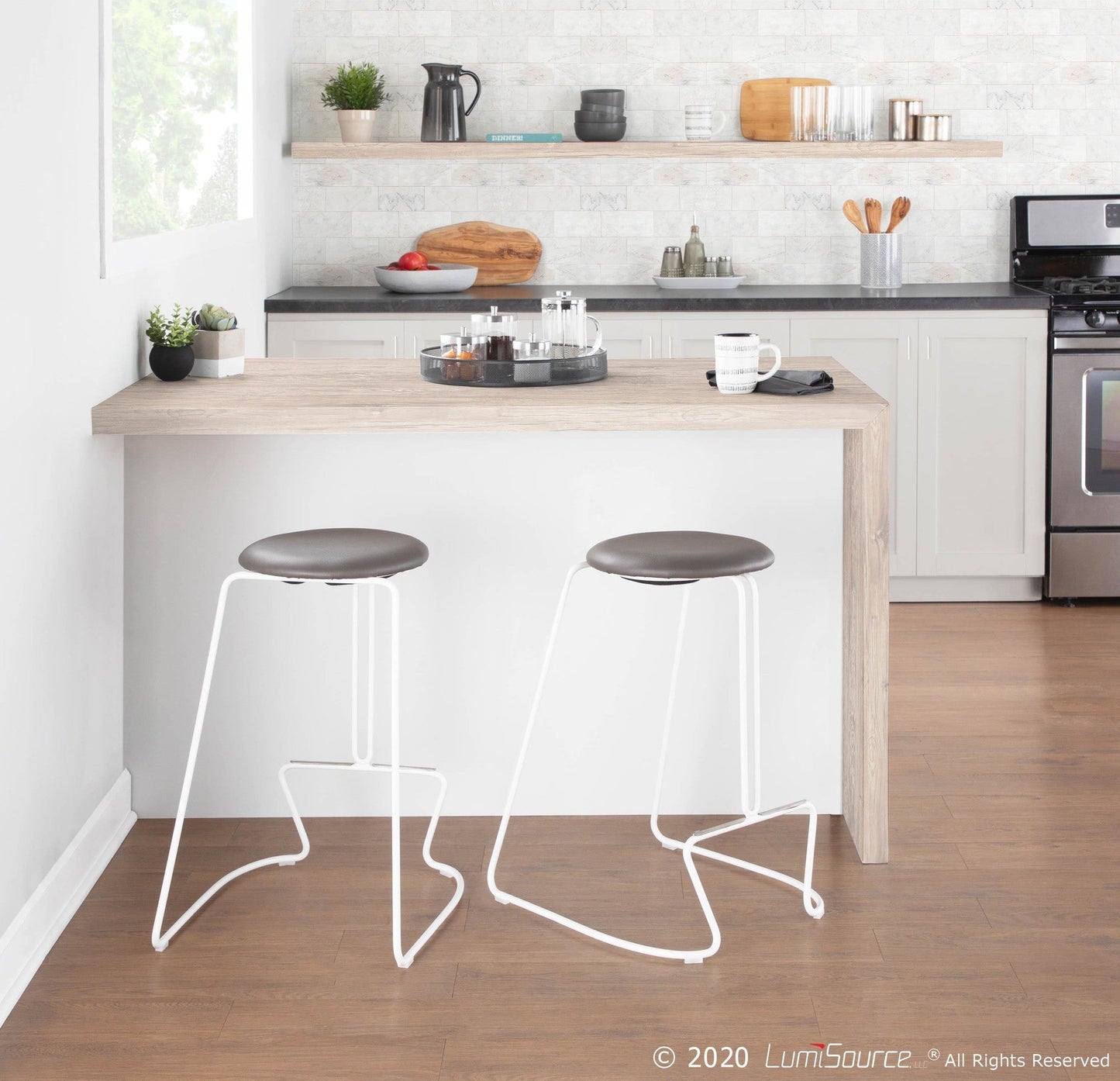 Majestic Office Furniture 26" Fixed-Height Counter Stool - Set of 2
