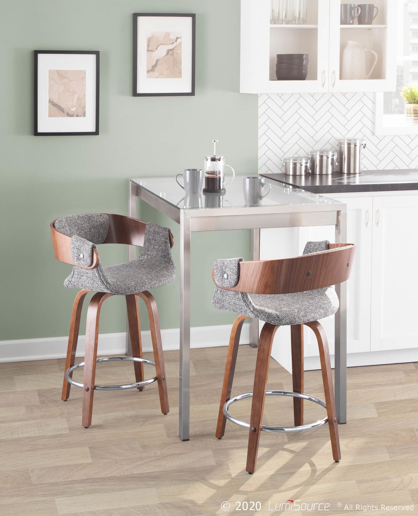 Majestic Office Furniture 24" Fixed-Height Counter Stool - Set of 2