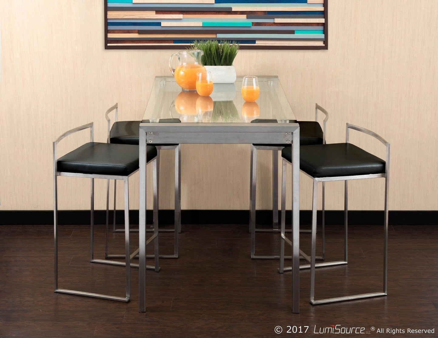 Majestic Office Furniture Stacker 26" Fixed-Height Counter Stool - Set Of 3
