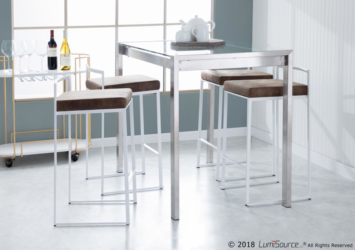 Majestic Office Furniture Stacker 26" Fixed-Height Counter Stool - Set of 2