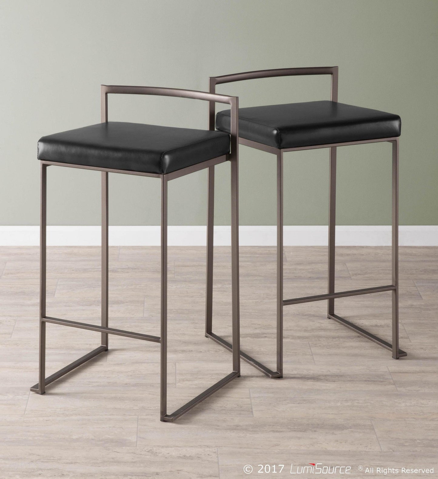 Majestic Office Furniture Stacker 26" Fixed-Height Counter Stool - Set of 2