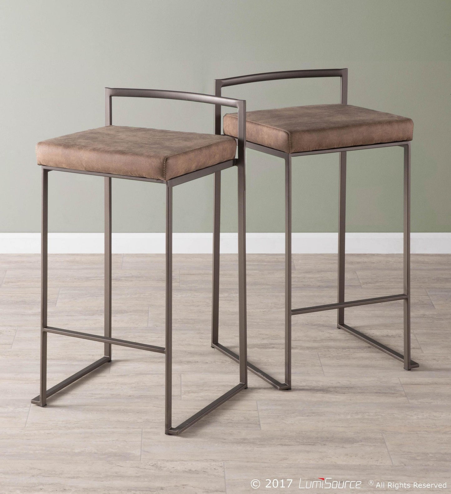 Majestic Office Furniture Stacker 26" Fixed-Height Counter Stool - Set of 2