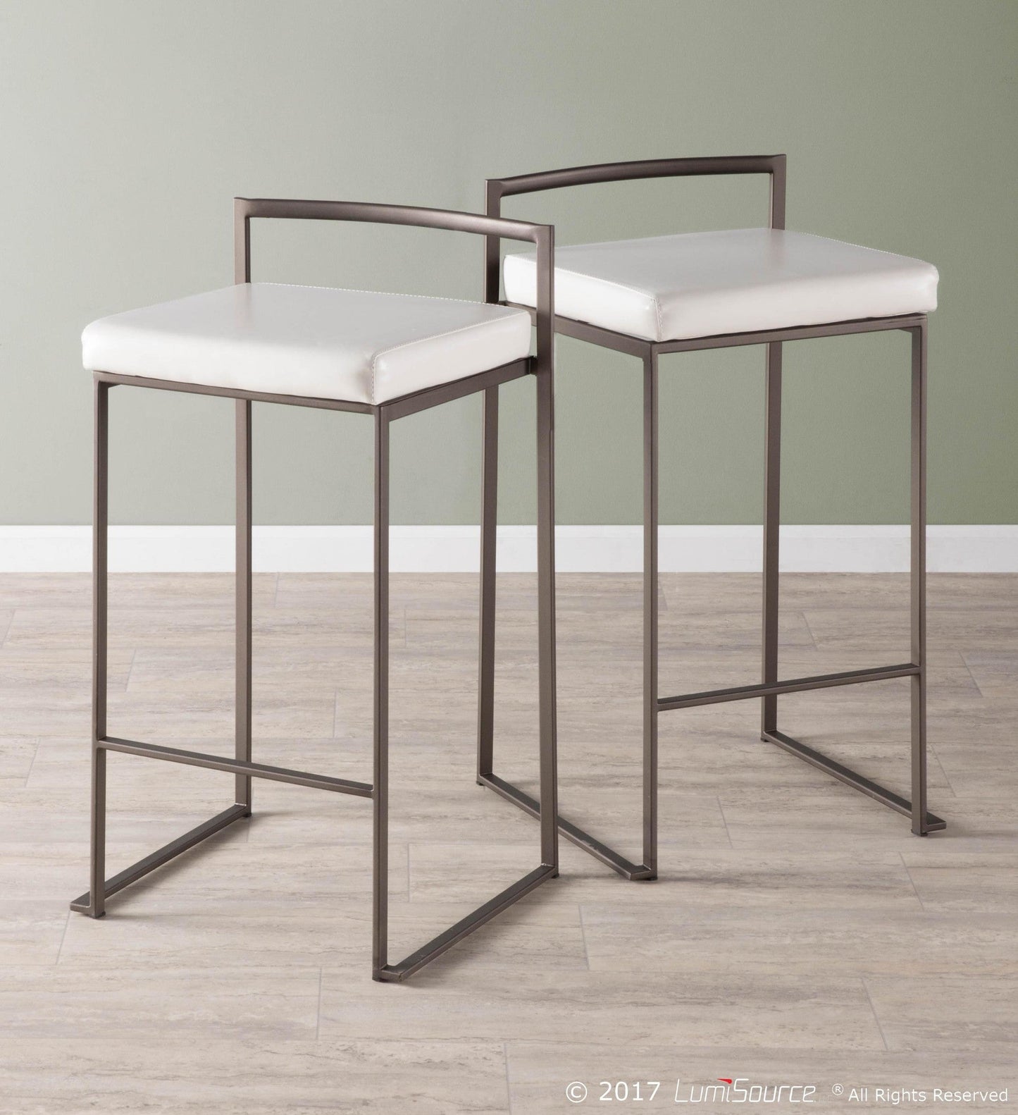 Majestic Office Furniture Stacker 26" Fixed-Height Counter Stool - Set of 2