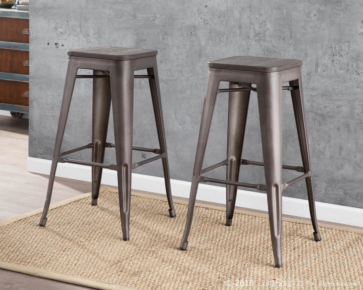 Majestic Office Furniture 30" Fixed-Height Barstool - Set of 2