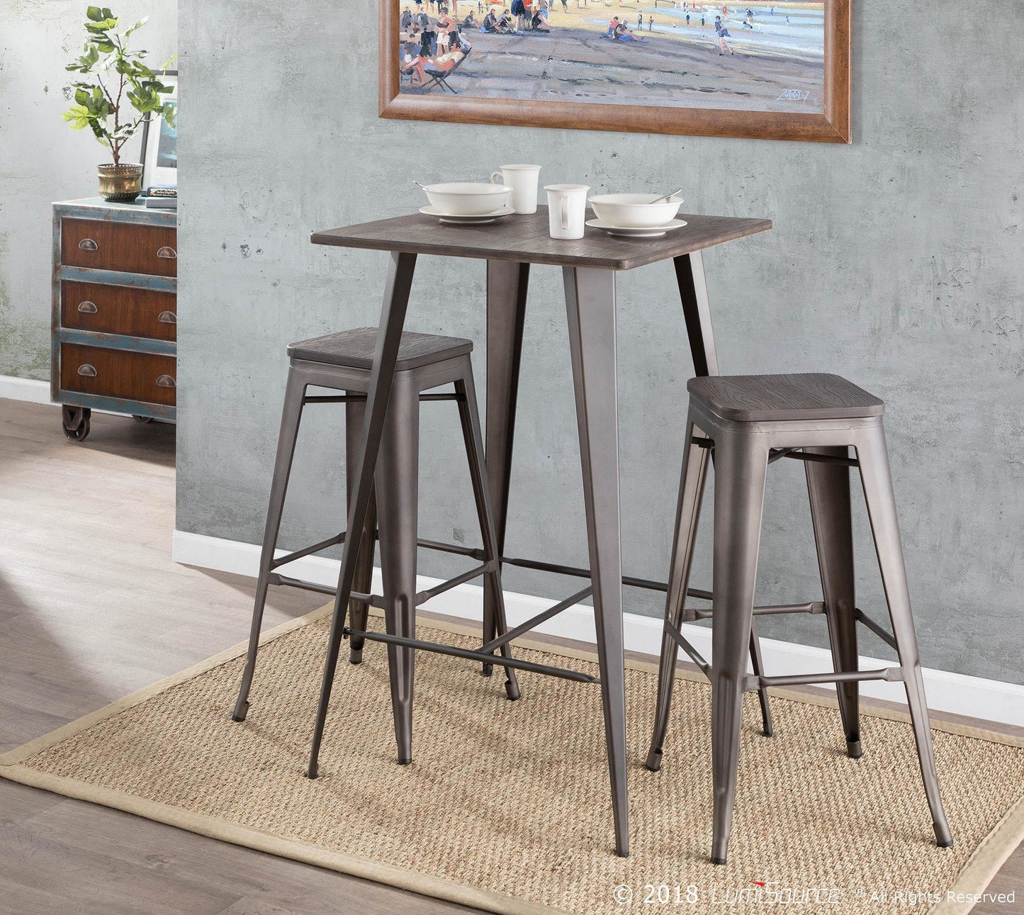 Majestic Office Furniture 30" Fixed-Height Barstool - Set of 2