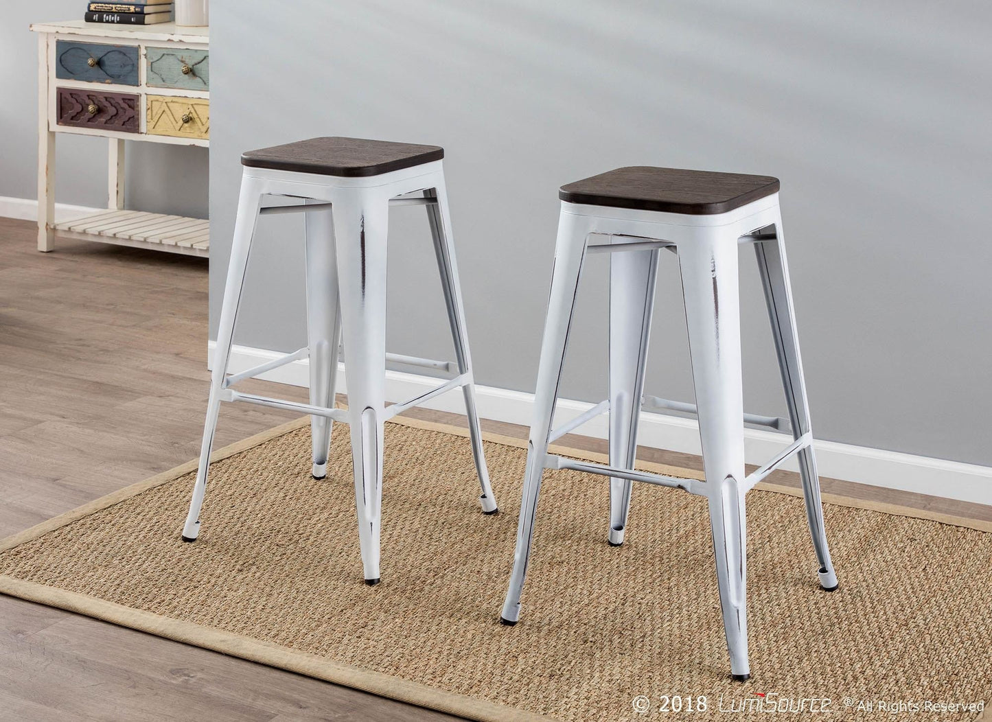 Majestic Office Furniture 30" Fixed-Height Barstool - Set of 2