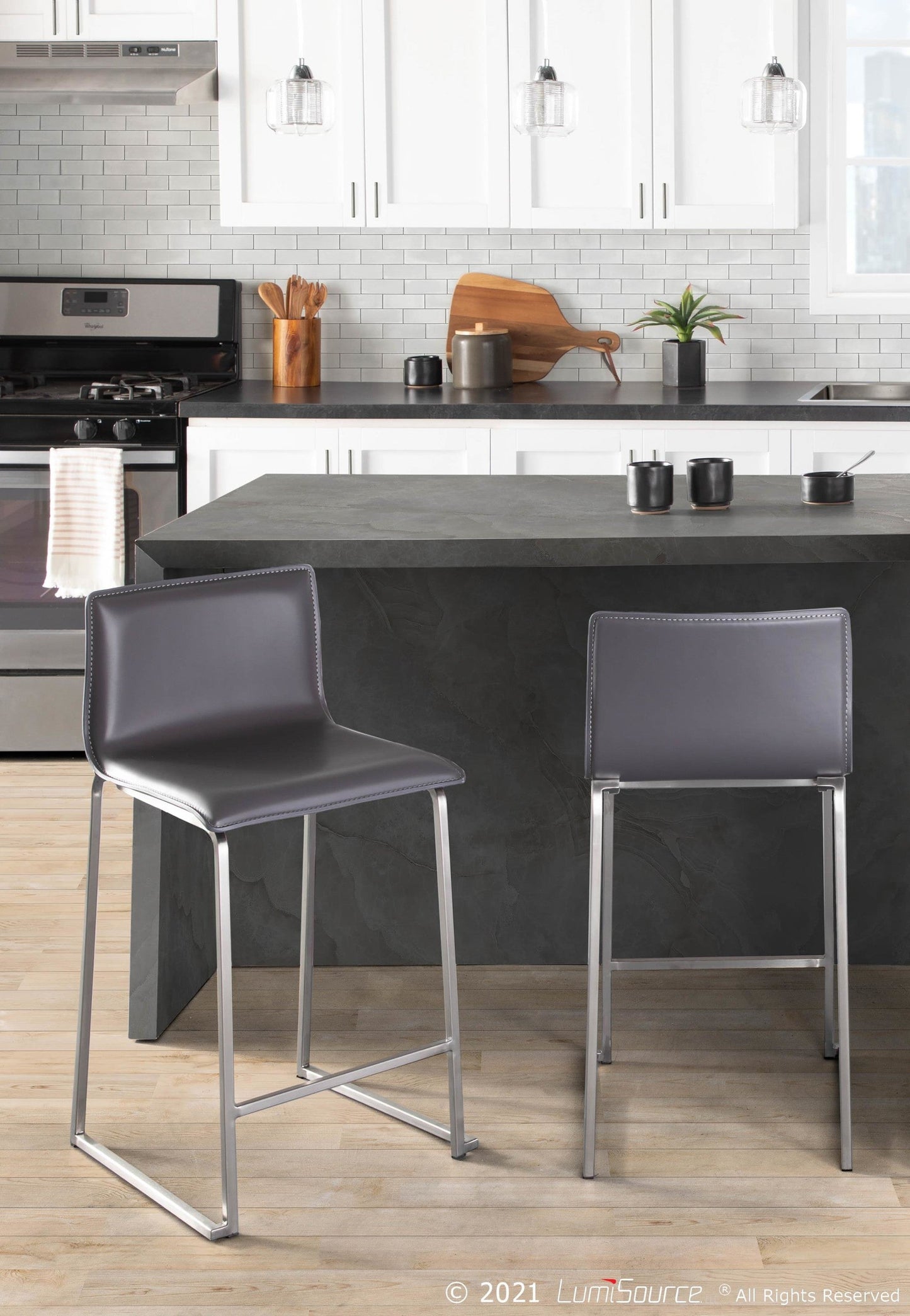 Majestic Office Furniture 26" Fixed-Height Counter Stool - Set of 2
