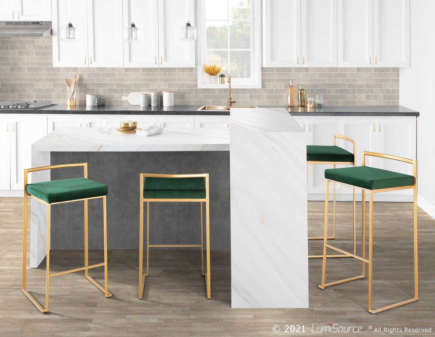 Majestic Office Furniture Stacker 30" Fixed-Height Barstool - Set Of 3