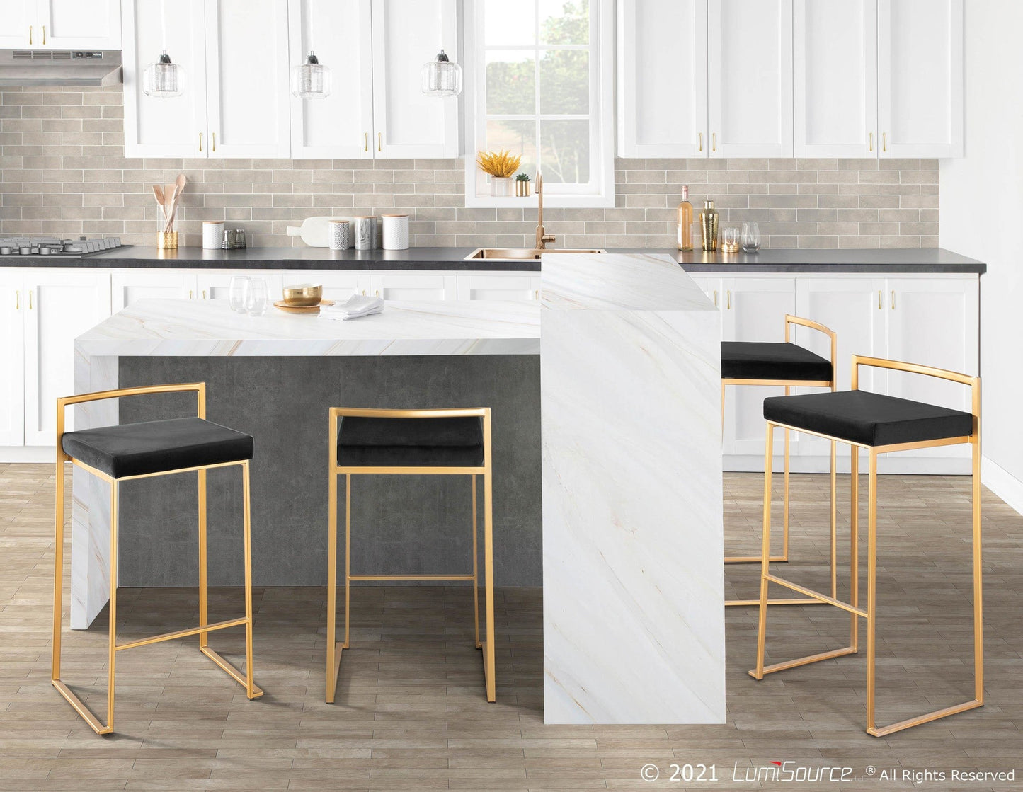 Majestic Office Furniture Stacker 30" Fixed-Height Barstool - Set Of 3