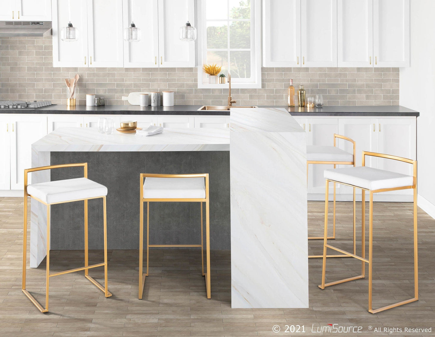 Majestic Office Furniture Stacker 30" Fixed-Height Barstool - Set Of 3