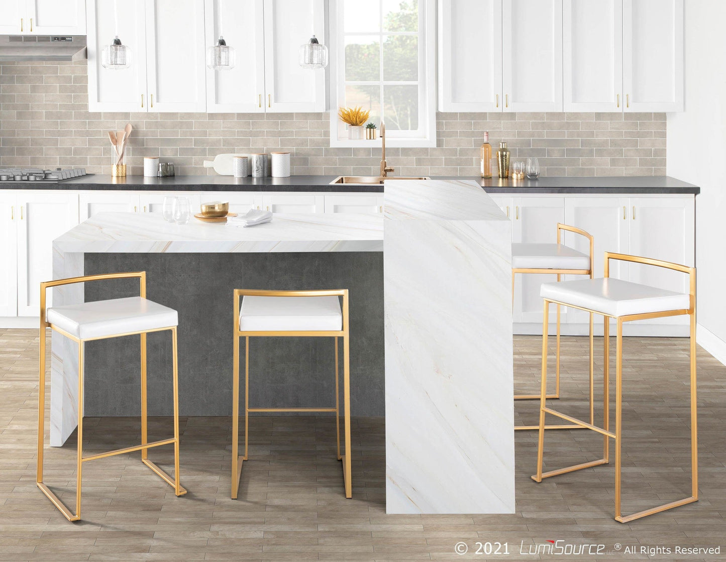 Majestic Office Furniture Stacker 30" Fixed-Height Barstool - Set Of 3