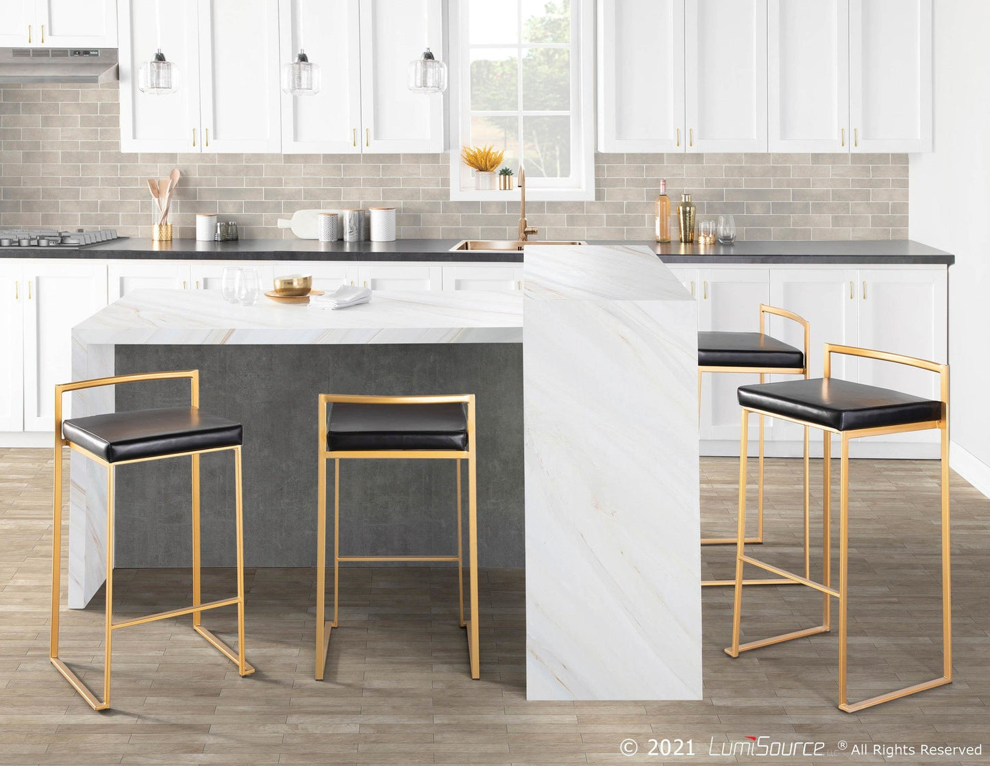 Majestic Office Furniture Stacker 26" Fixed-Height Counter Stool - Set Of 3