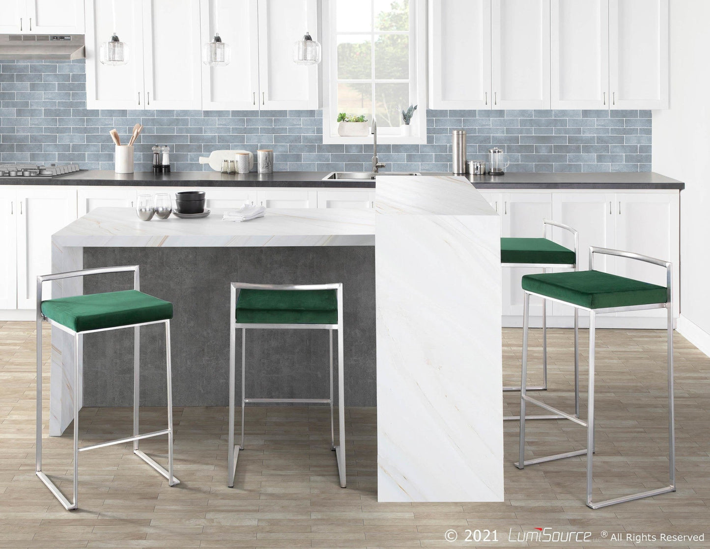 Majestic Office Furniture Stacker 26" Fixed-Height Counter Stool - Set Of 3