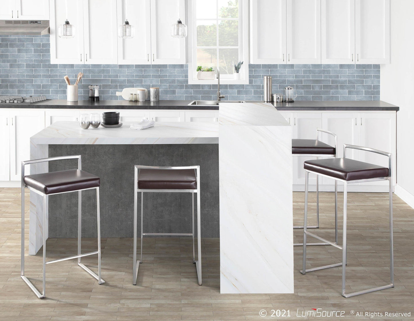 Majestic Office Furniture Stacker 30" Fixed-Height Barstool - Set Of 3