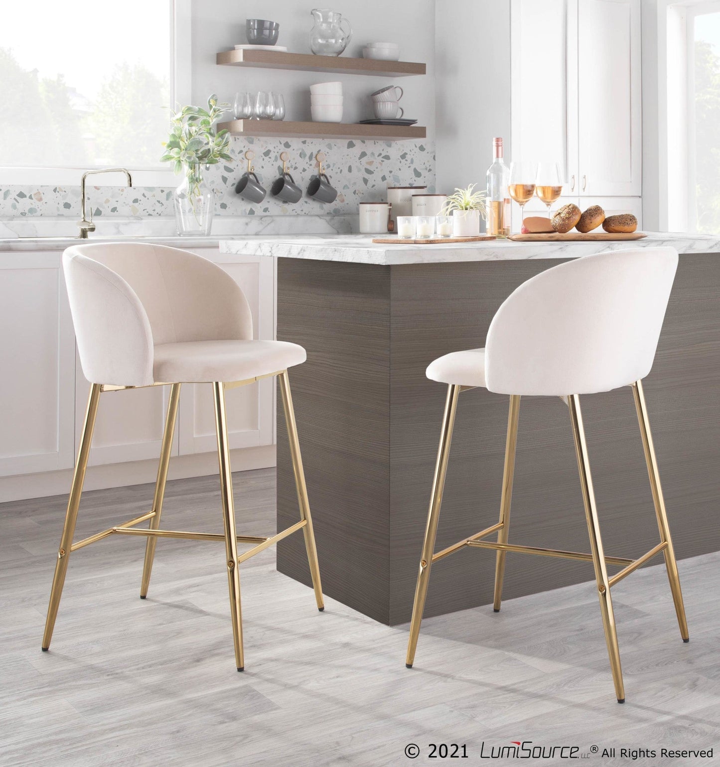 Majestic Office Furniture 26" Fixed-Height Counter Stool - Set of 2