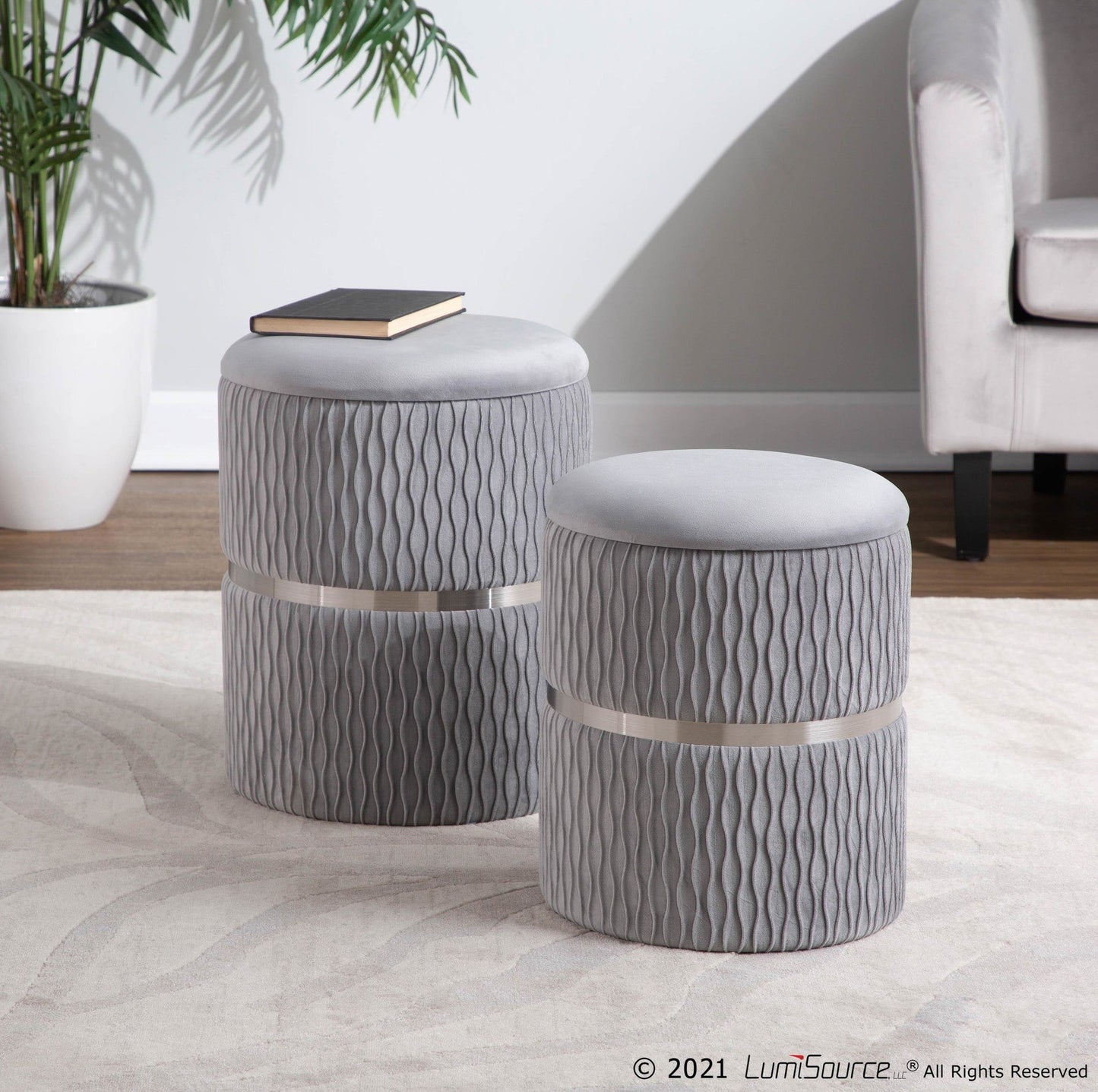 Lumisource Cinch Nesting Ottoman Set
