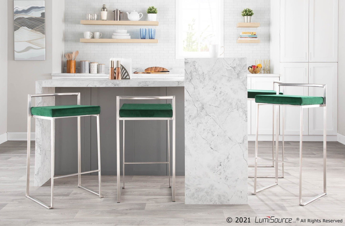Majestic Office Furniture Stacker 30" Fixed-Height Barstool - Set Of 3