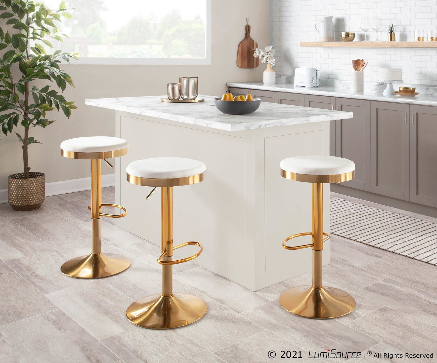 Majestic Office Furniture Upholstered Adjustable Barstool - Set of 2