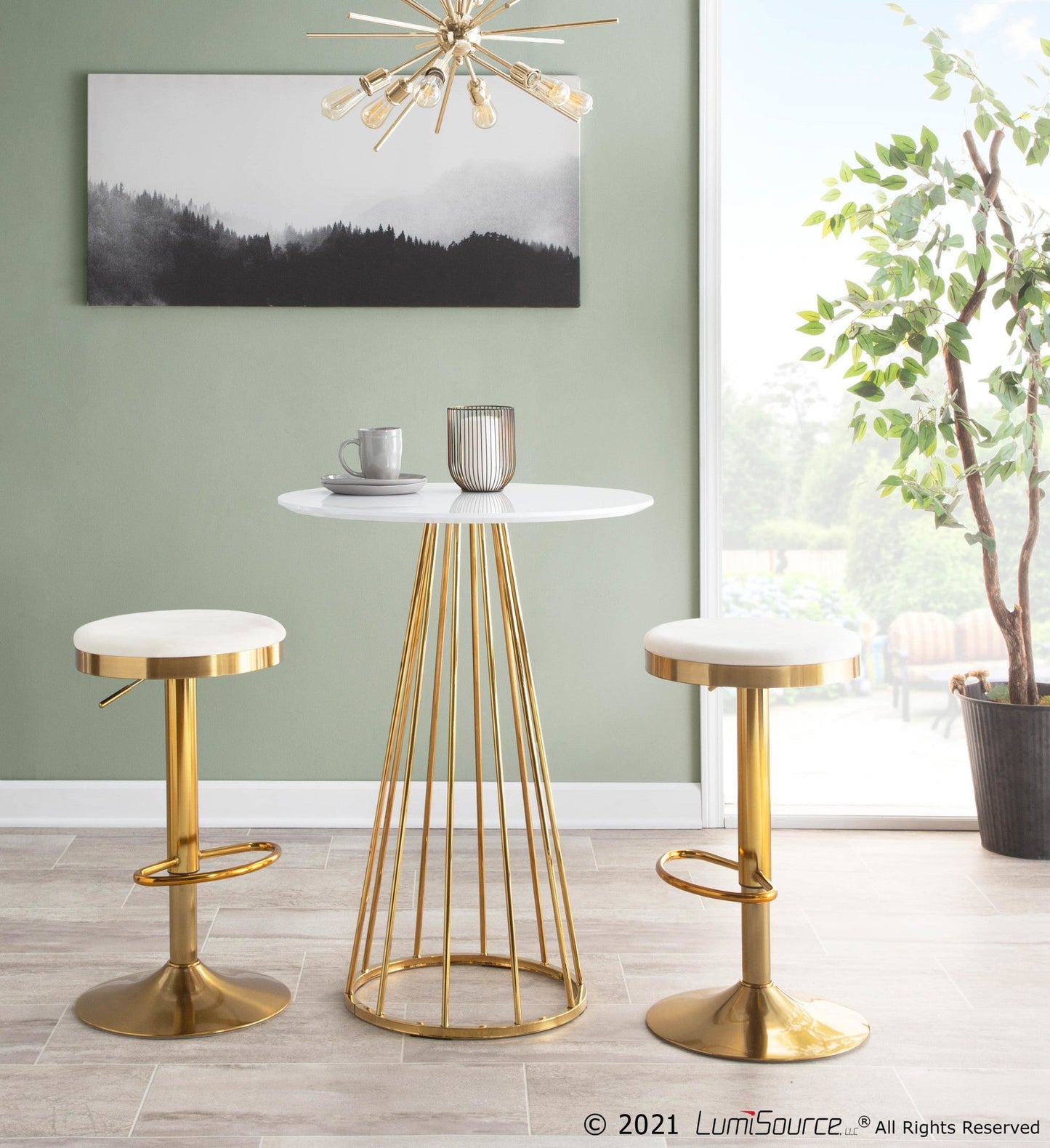 Majestic Office Furniture Upholstered Adjustable Barstool - Set of 2
