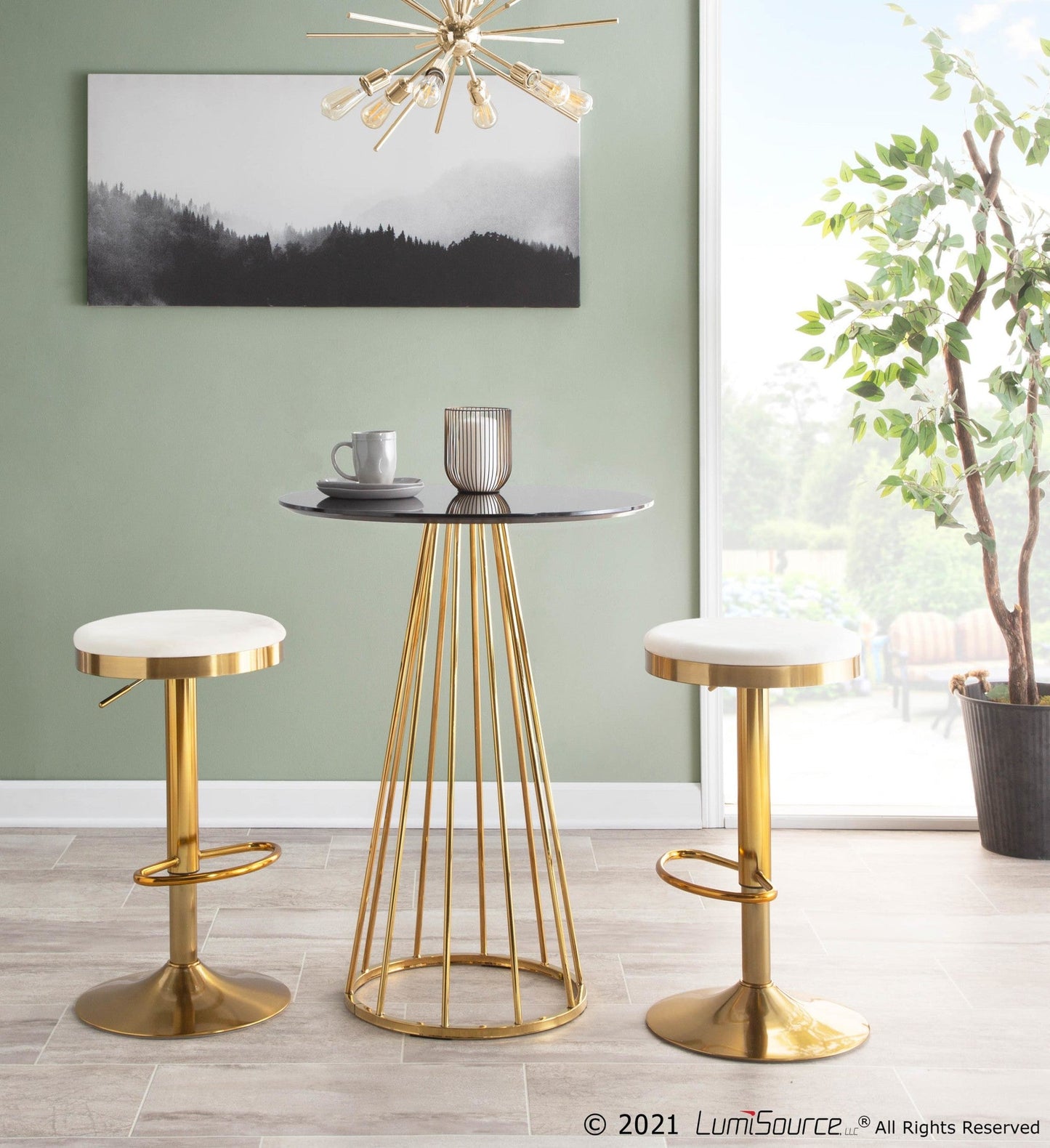 Majestic Office Furniture Upholstered Adjustable Barstool - Set of 2