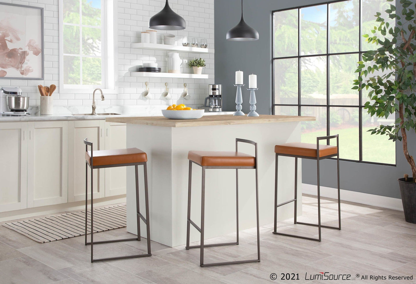 Majestic Office Furniture Stacker 26" Fixed-Height Counter Stool - Set Of 3