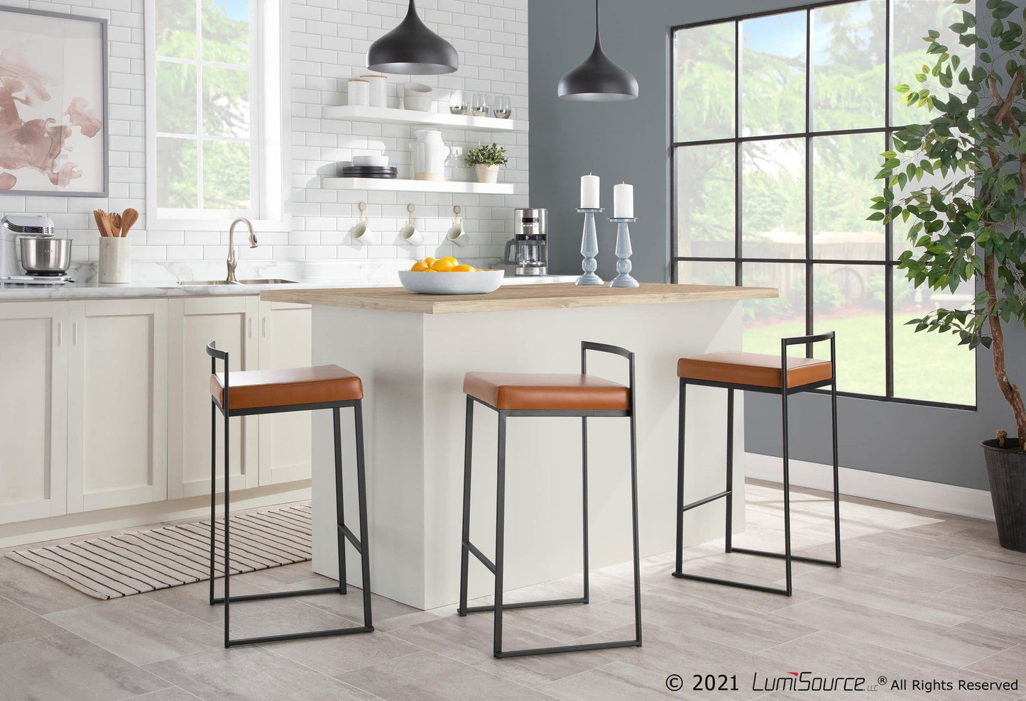 Majestic Office Furniture Stacker 26" Fixed-Height Counter Stool - Set Of 3