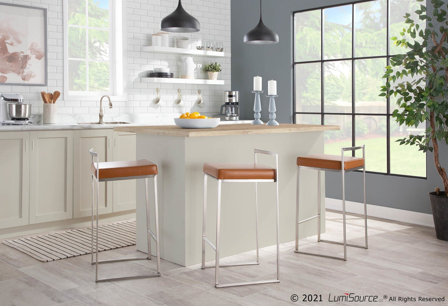 Majestic Office Furniture Stacker 26" Fixed-Height Counter Stool - Set Of 3