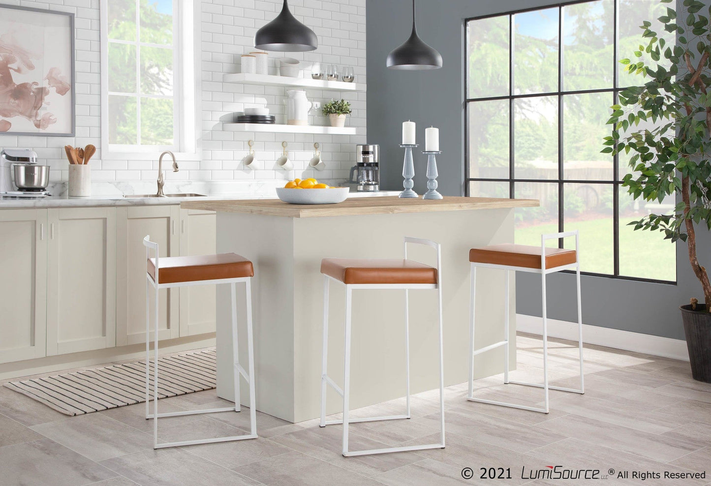 Majestic Office Furniture Stacker 26" Fixed-Height Counter Stool - Set Of 3