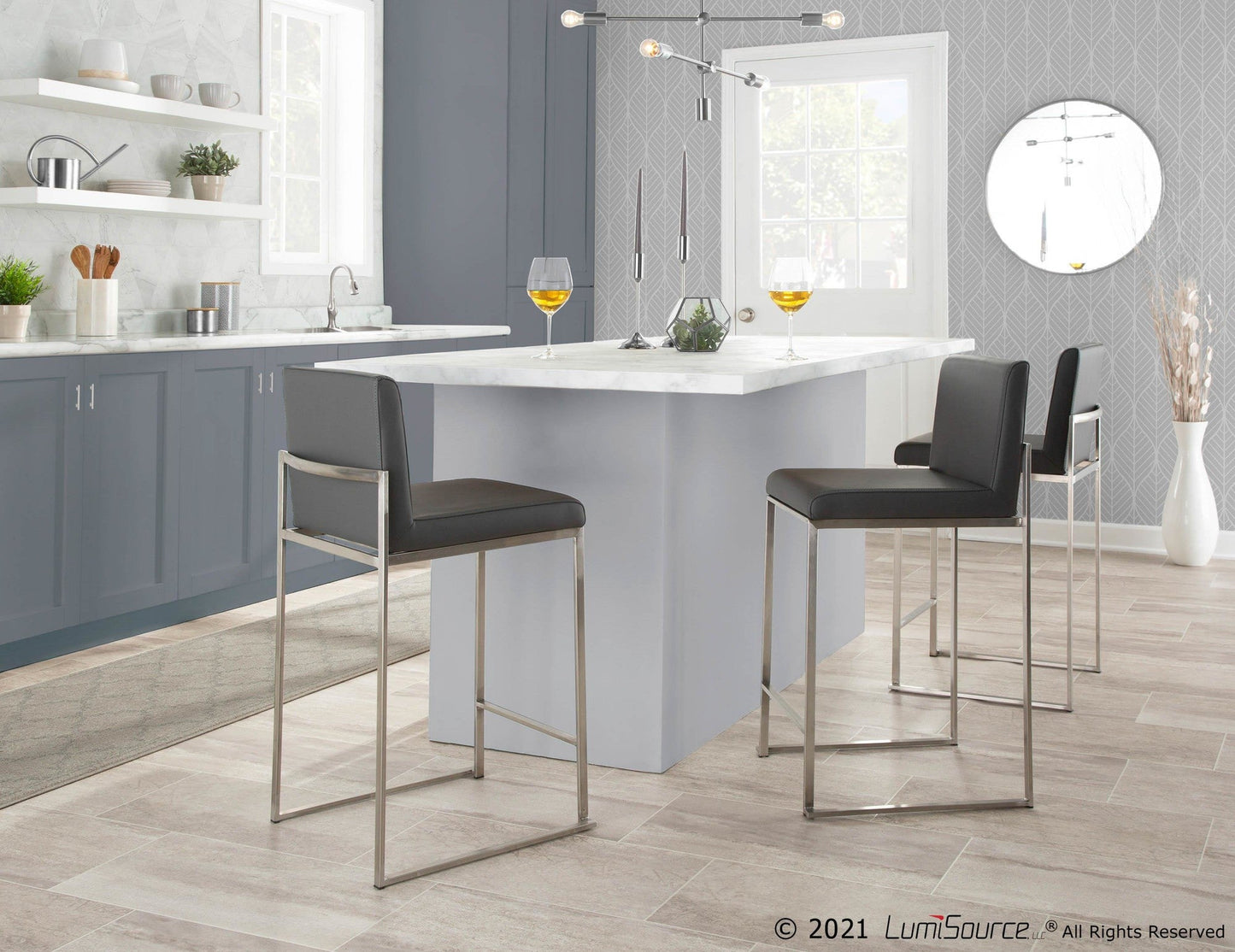 Majestic Office Furniture High Back 26" Fixed-Height Counter Stool - Set of 2