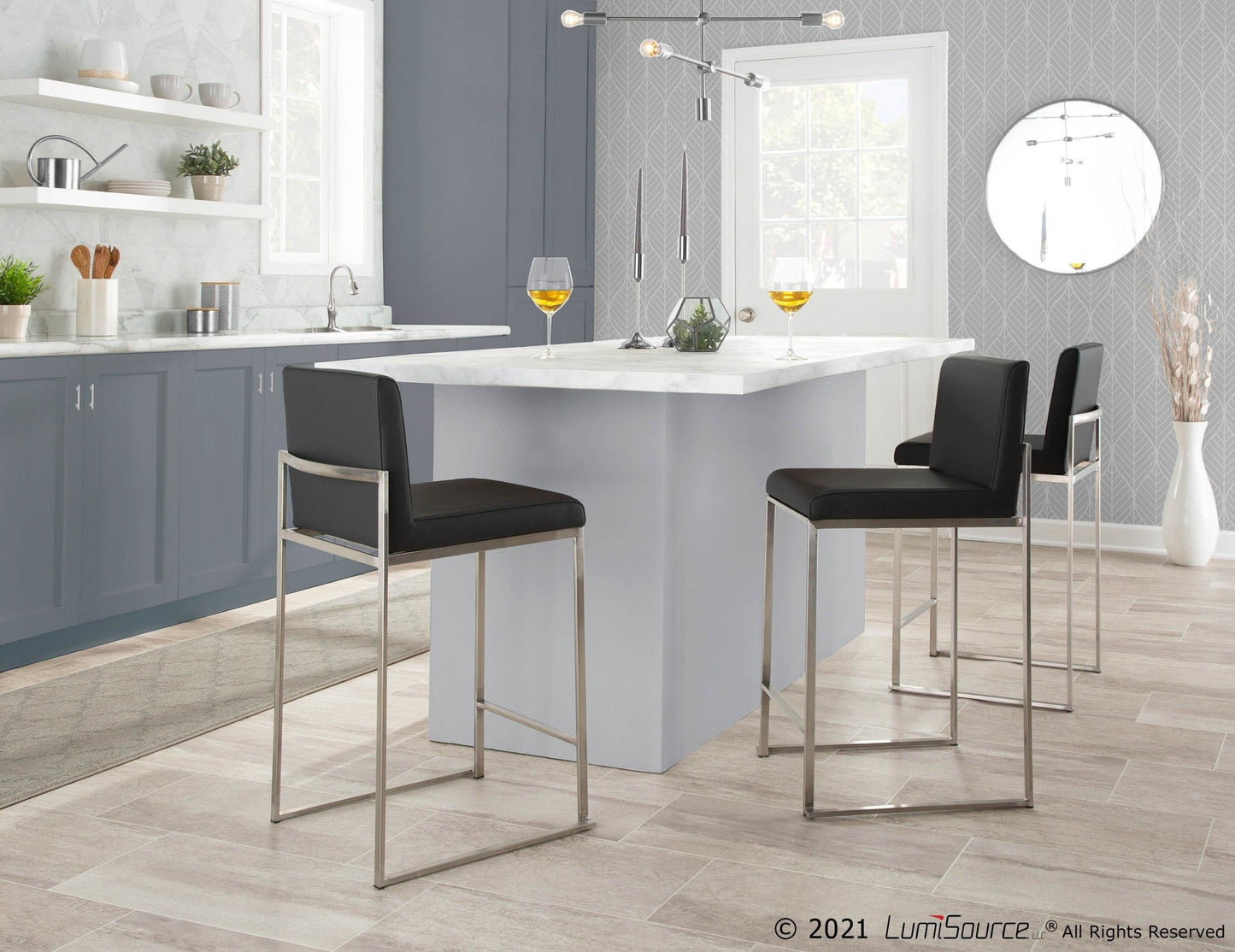 Majestic Office Furniture High Back 26" Fixed-Height Counter Stool - Set of 2