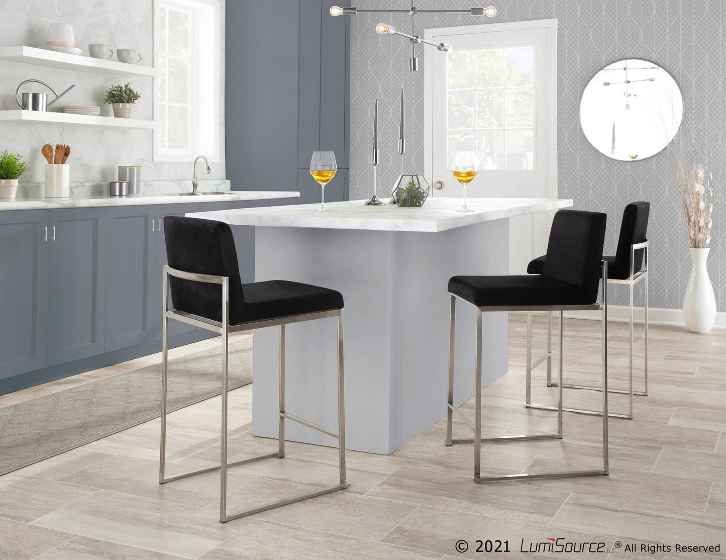 Majestic Office Furniture High Back 26" Fixed-Height Counter Stool - Set Of 3