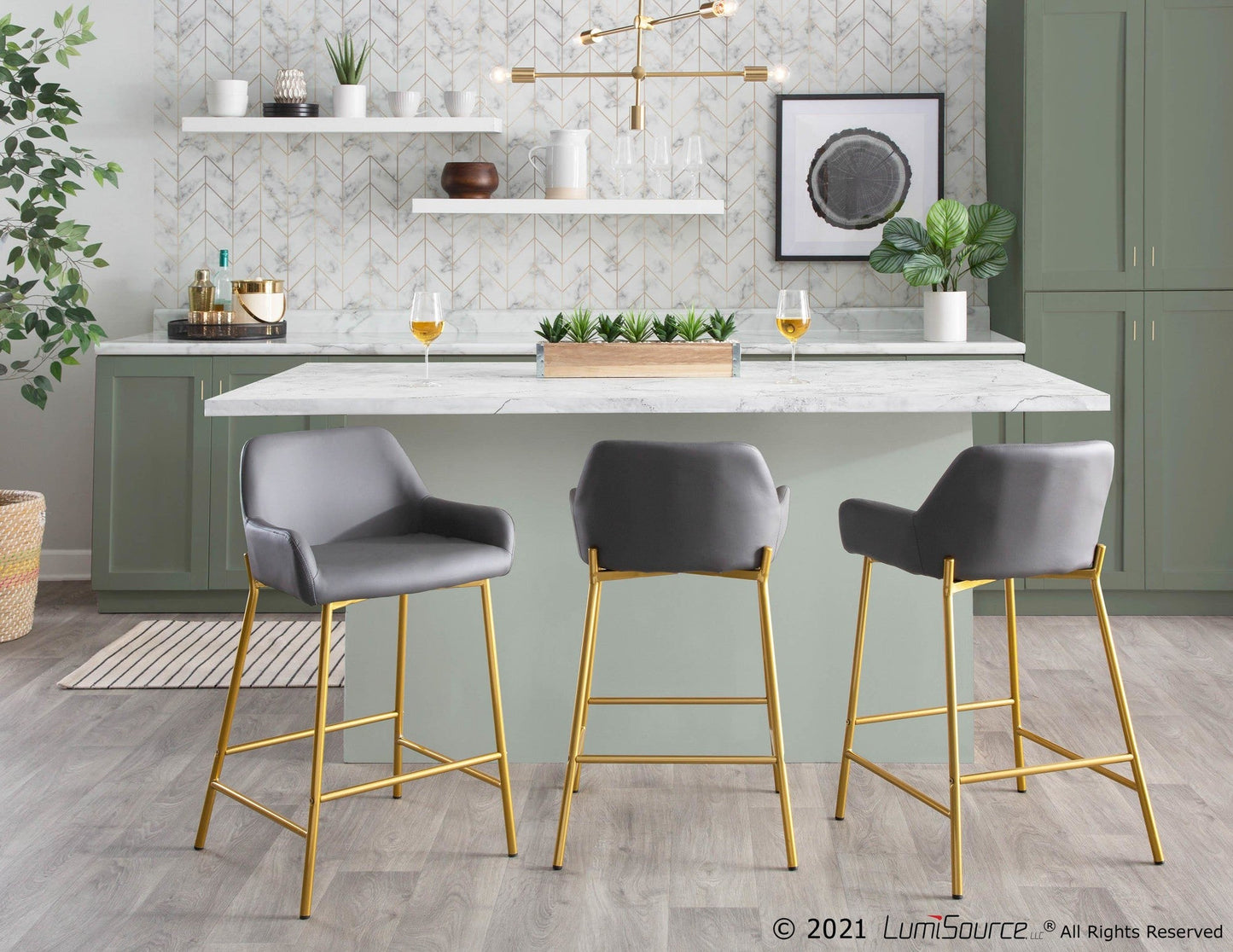 Majestic Office Furniture 24" Fixed-Height Counter Stool - Set of 2