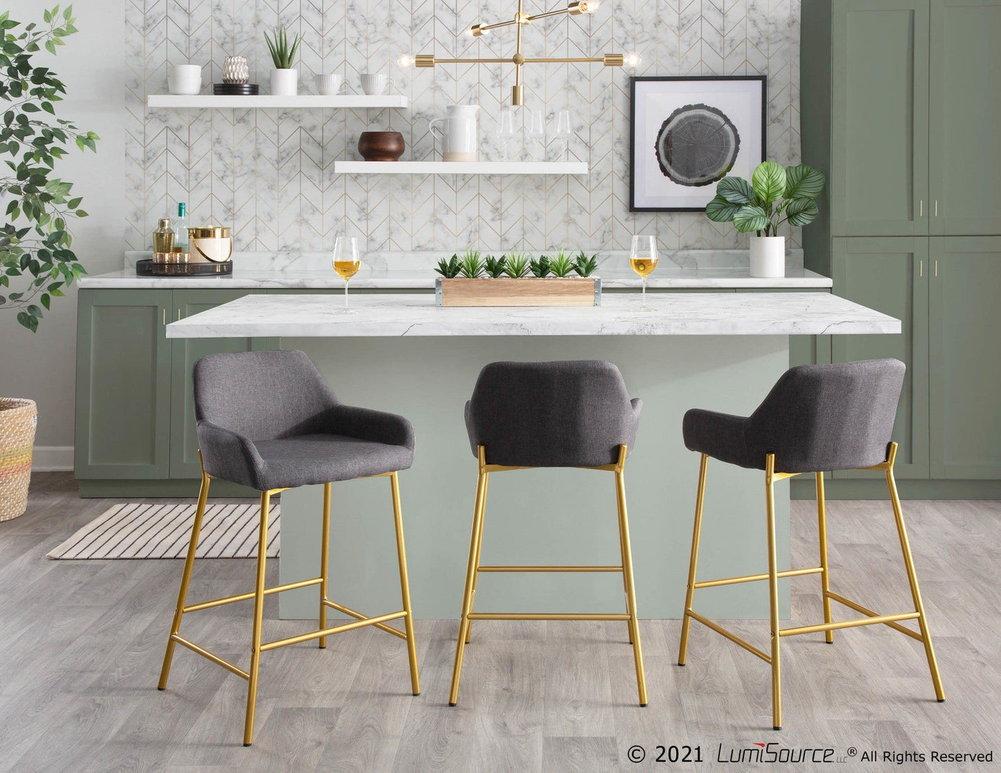 Majestic Office Furniture 24" Fixed-Height Counter Stool - Set of 2