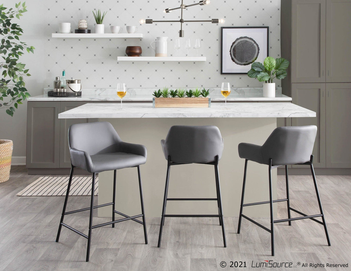 Majestic Office Furniture 24" Fixed-Height Counter Stool - Set of 2