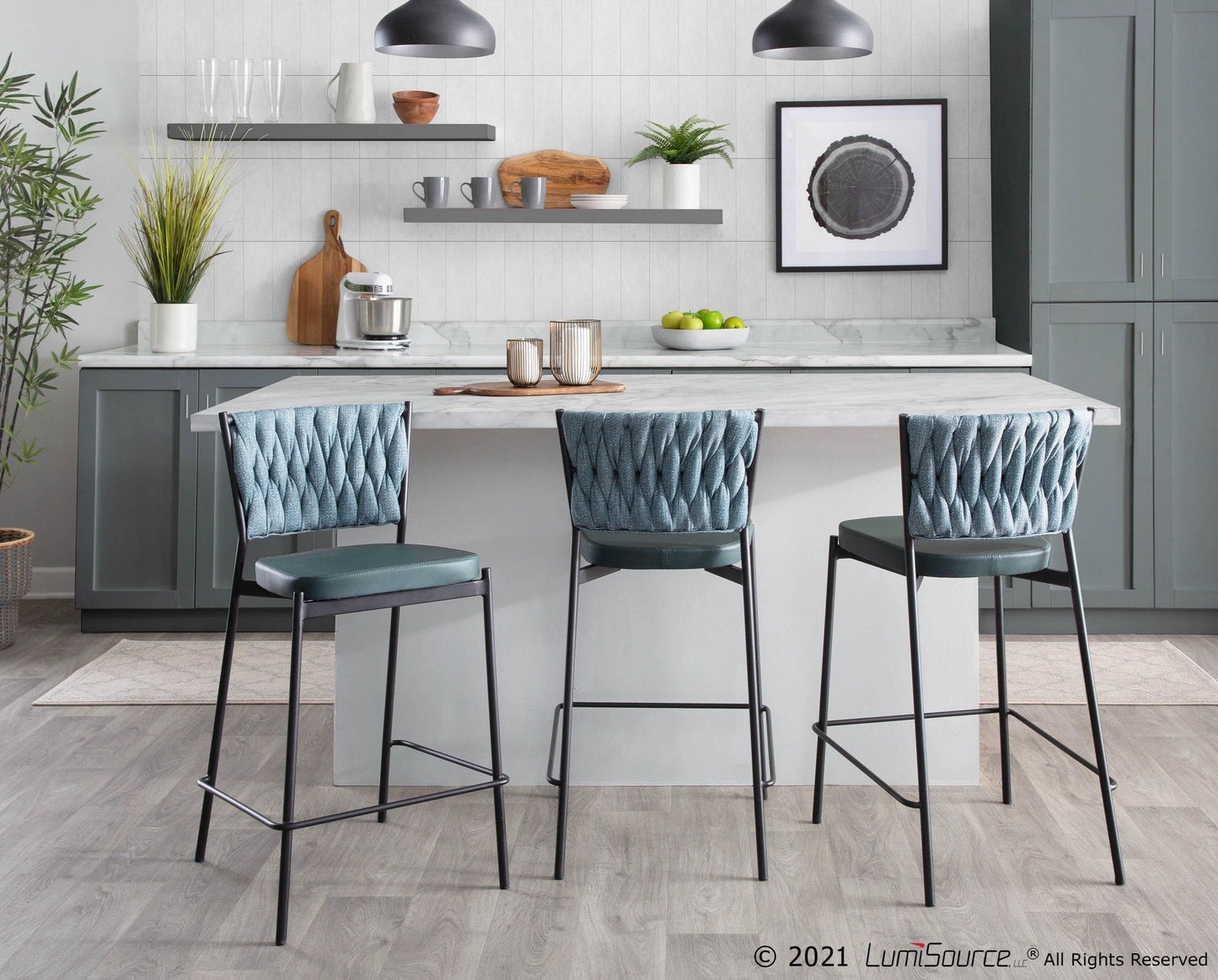 Majestic Office Furniture Tania 24" Fixed-Height Counter Stool - Set of 2