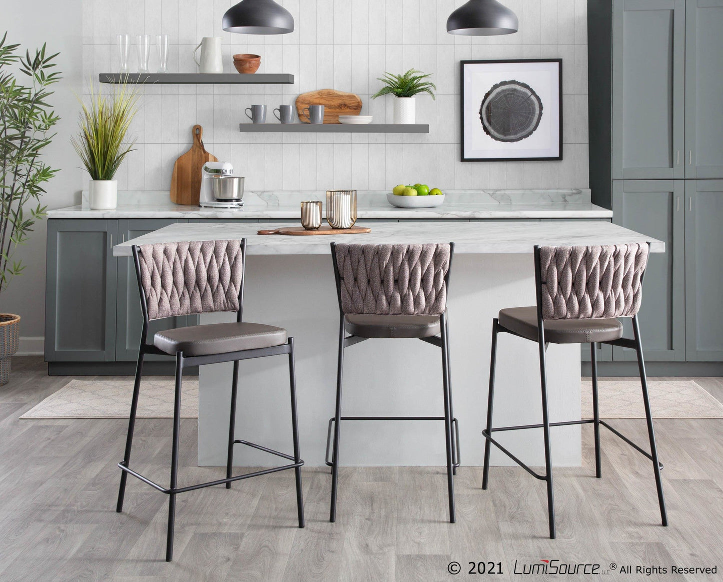 Majestic Office Furniture Tania 24" Fixed-Height Counter Stool - Set of 2