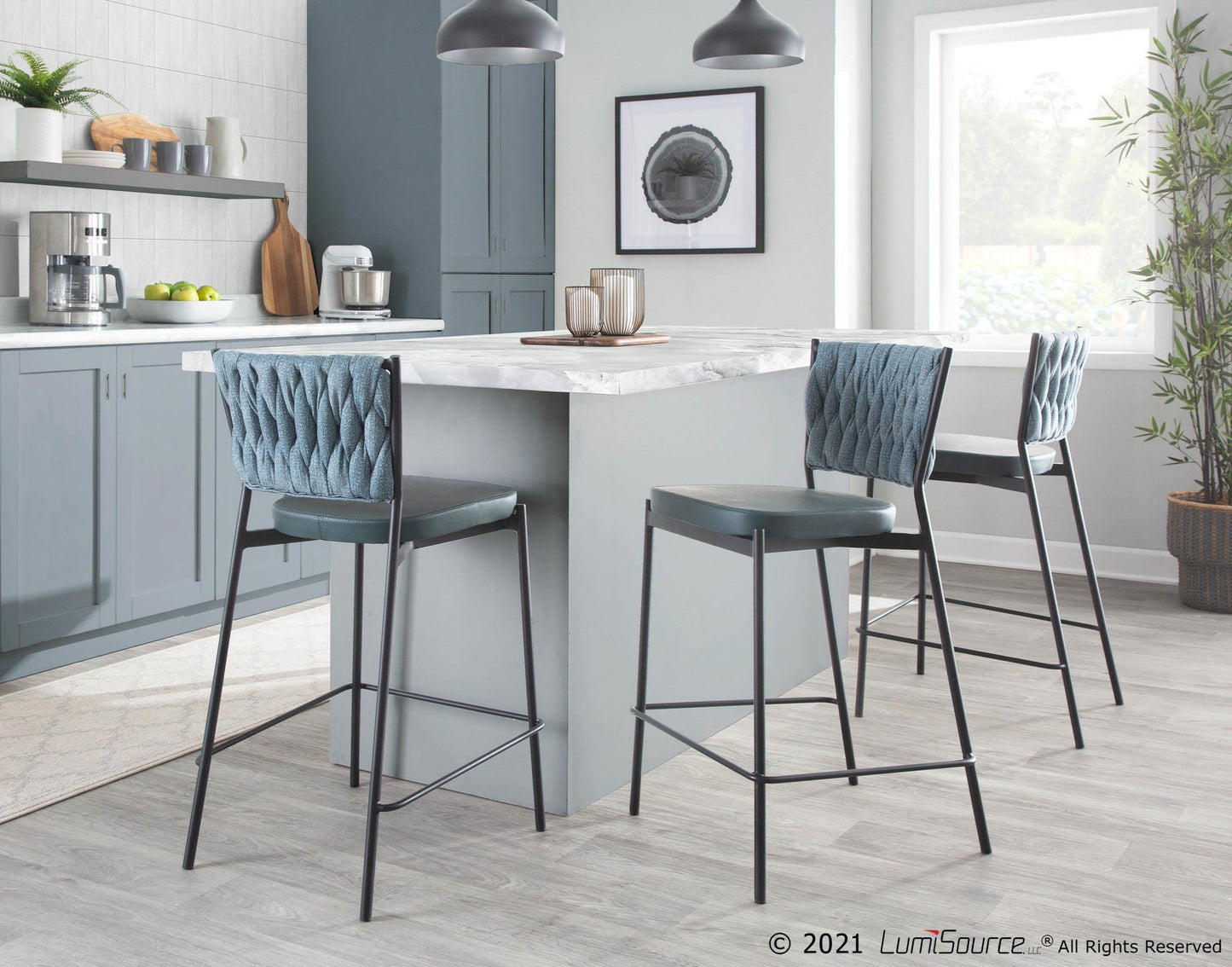 Majestic Office Furniture Tania 24" Fixed-Height Counter Stool - Set of 2