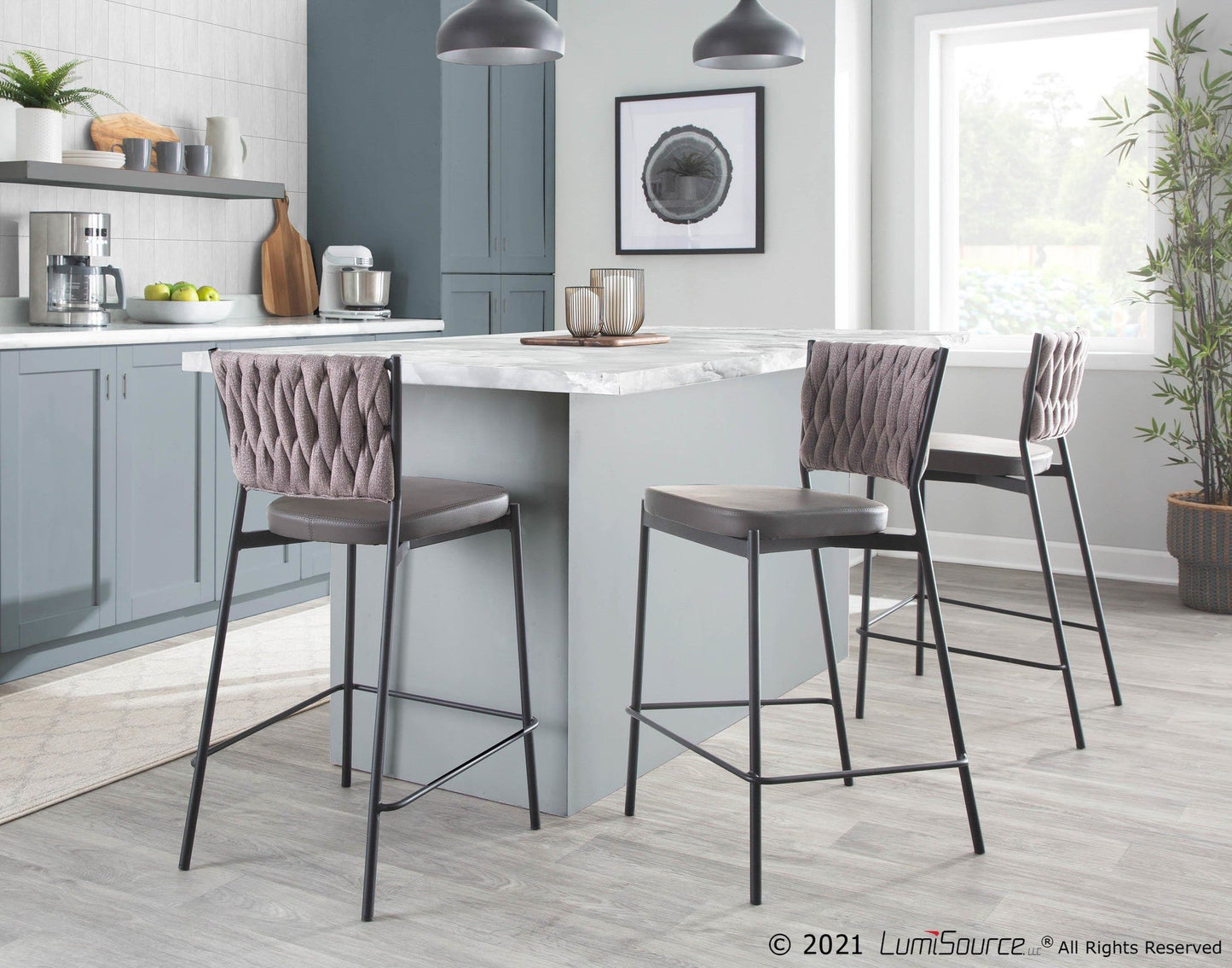 Majestic Office Furniture Tania 24" Fixed-Height Counter Stool - Set of 2